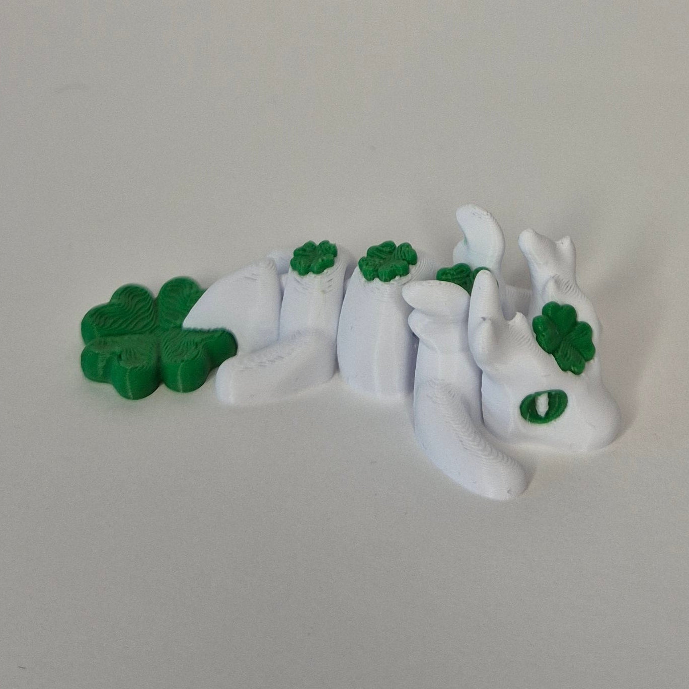 Tiny Lucky Clover White Dragon